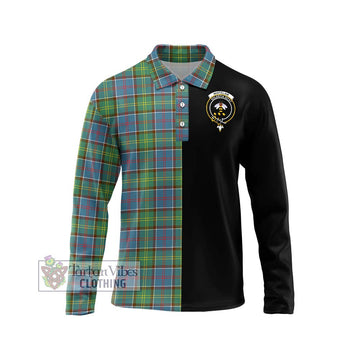 Whitelaw Tartan Long Sleeve Polo Shirt with Family Crest and Half Of Me Style Unisex - Tartan Vibes Clothing