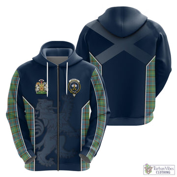 Whitelaw Tartan Hoodie with Family Crest and Lion Rampant Vibes Sport Style