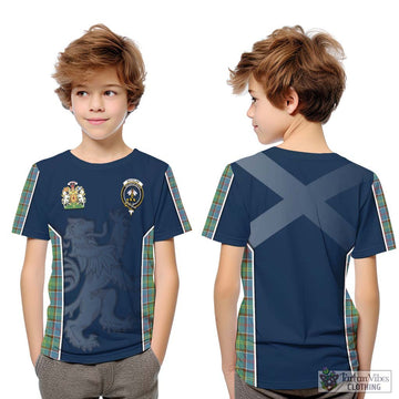 Whitelaw Tartan Kid T-Shirt with Family Crest and Lion Rampant Vibes Sport Style Youth XL Size14 - Tartan Vibes Clothing