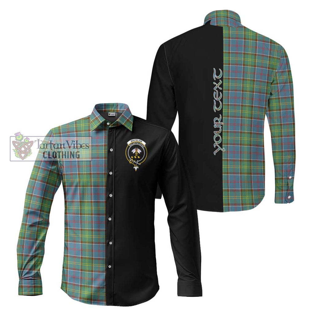 Whitelaw Tartan Long Sleeve Button Shirt with Family Crest and Half Of Me Style Men's Shirt S - Tartanvibesclothing Shop