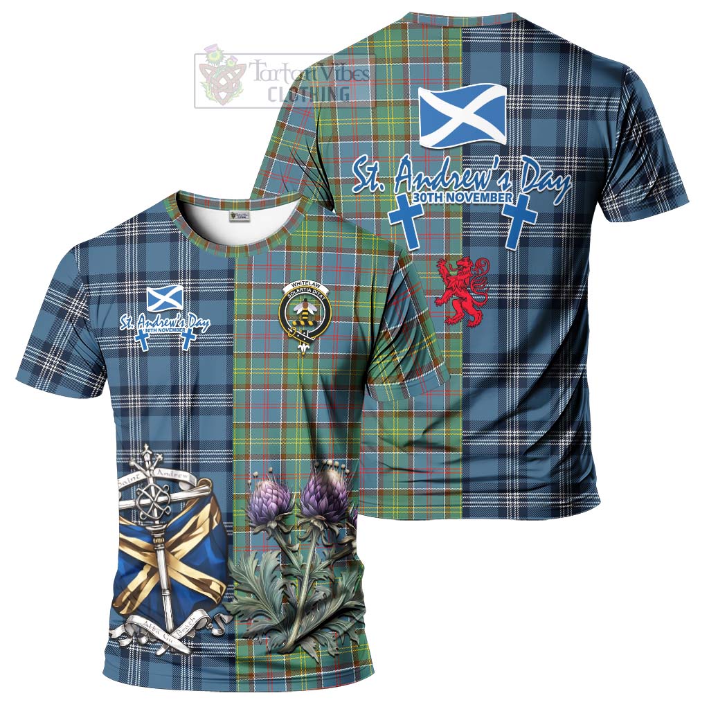 Whitelaw Tartan T-Shirt Happy St. Andrew's Day Half Tartan Style Kid's Shirt - Tartan Vibes Clothing