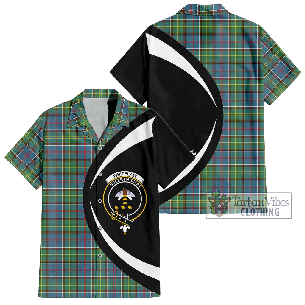 Whitelaw Tartan Hawaiian Shirt with Family Crest Circle Style Kid - Tartan Vibes Clothing