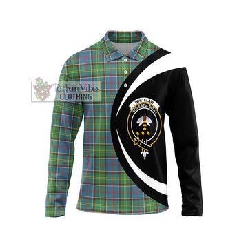 Whitelaw Tartan Long Sleeve Polo Shirt with Family Crest Circle Style Unisex - Tartan Vibes Clothing