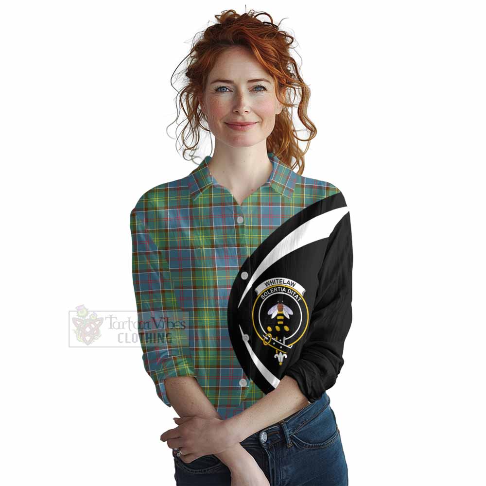 Whitelaw Tartan Women's Casual Shirt with Family Crest Circle Style Female - Tartan Vibes Clothing