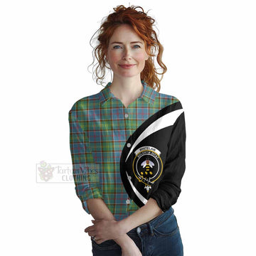 Whitelaw Tartan Women's Casual Shirt with Family Crest Circle Style Female - Tartan Vibes Clothing