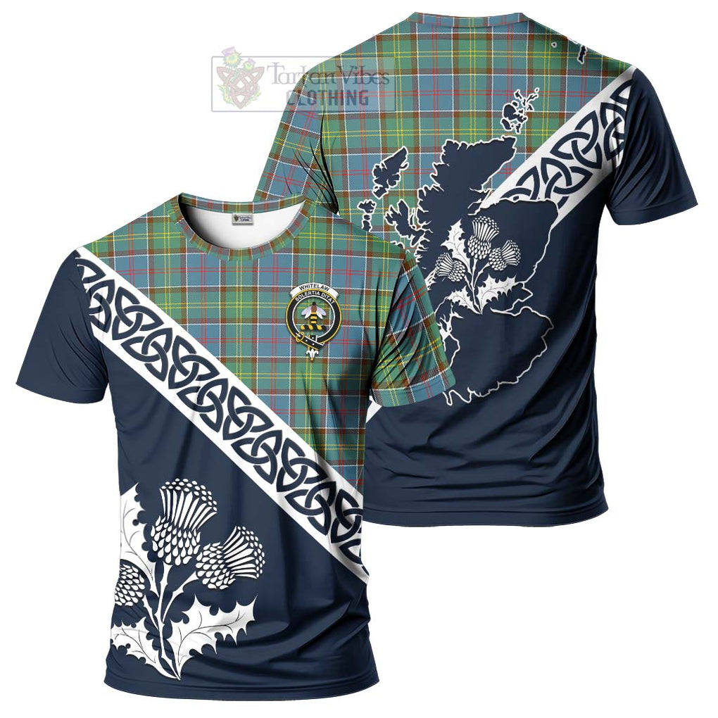 Whitelaw Tartan T-Shirt Featuring Thistle and Scotland Map Kid's Shirt - Tartanvibesclothing Store