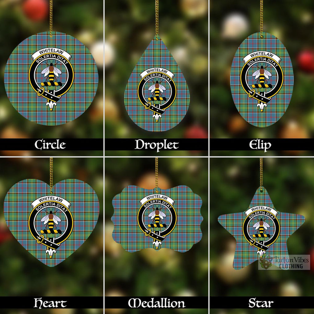 Whitelaw Tartan Christmas Aluminium Ornament with Family Crest Aluminium - Tartan Vibes Clothing