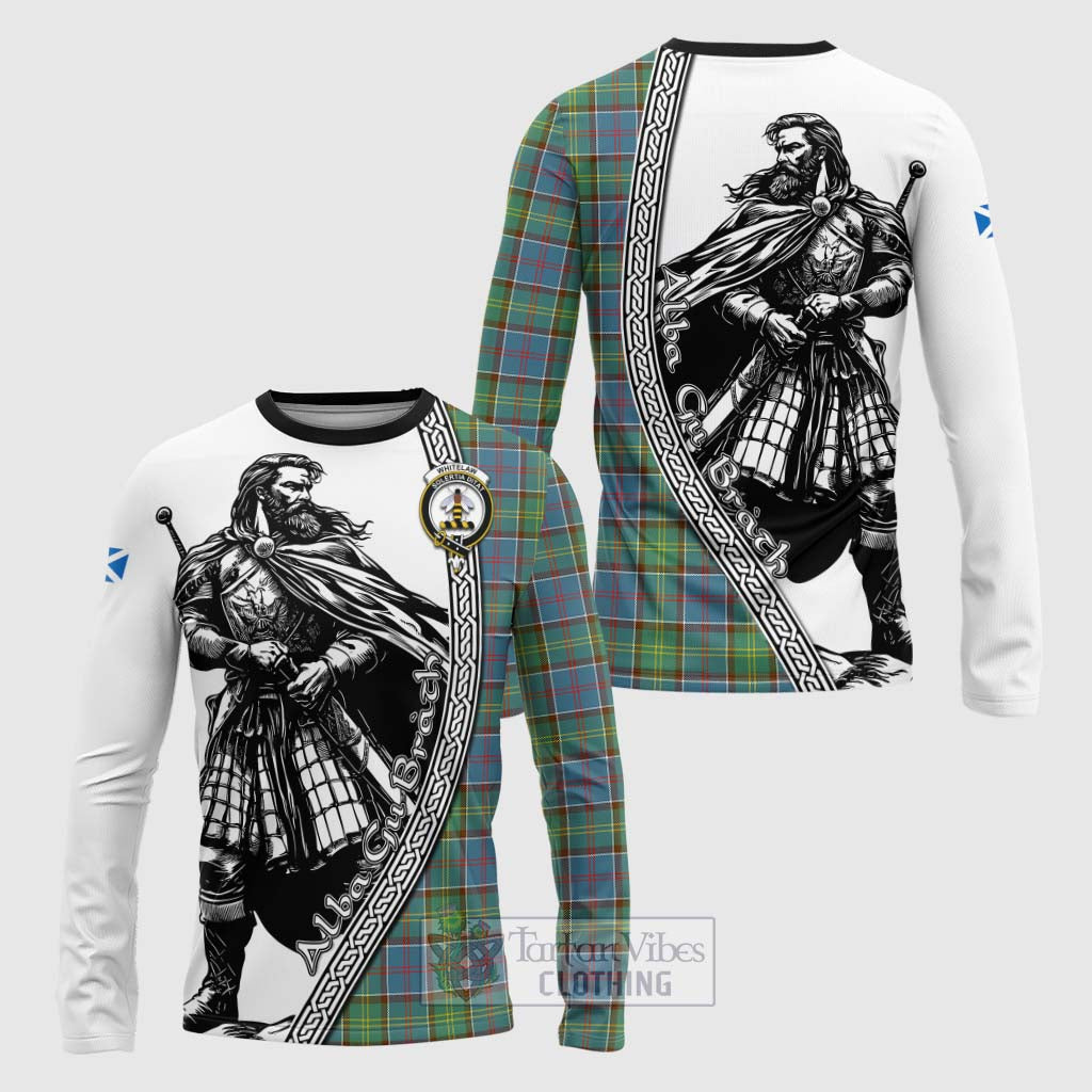 Whitelaw Tartan Clan Crest Long Sleeve T-Shirt with Highlander Warrior Celtic Style Unisex - Tartan Vibes Clothing