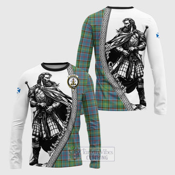 Whitelaw Tartan Clan Crest Long Sleeve T-Shirt with Highlander Warrior Celtic Style Unisex - Tartan Vibes Clothing