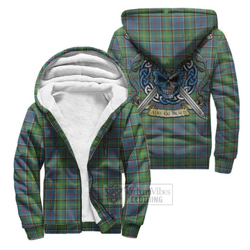 Whitelaw Tartan Sherpa Hoodie with Family Crest Celtic Skull Style Unisex S - Tartan Vibes Clothing
