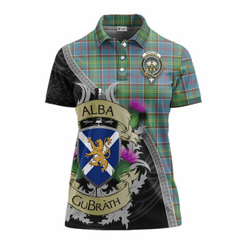 Whitelaw Tartan Family Crest Women's Polo Shirt Lion Rampant Royal Thistle Shield Celtic Inspired Women - Tartan Vibes Clothing