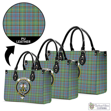 Whitelaw Tartan Luxury Leather Handbags with Family Crest L - Tartan Vibes Clothing