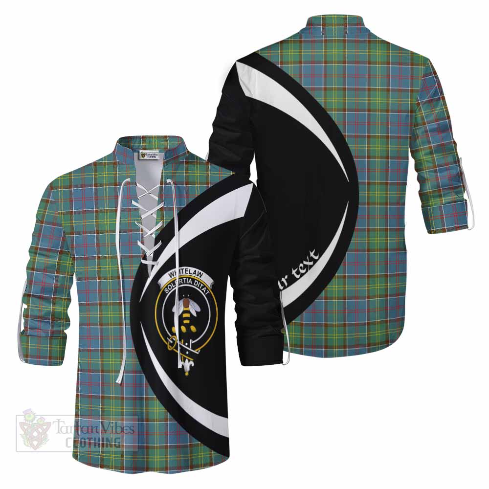 Whitelaw Tartan Ghillie Kilt Shirt with Family Crest Circle Style Men - Tartan Vibes Clothing