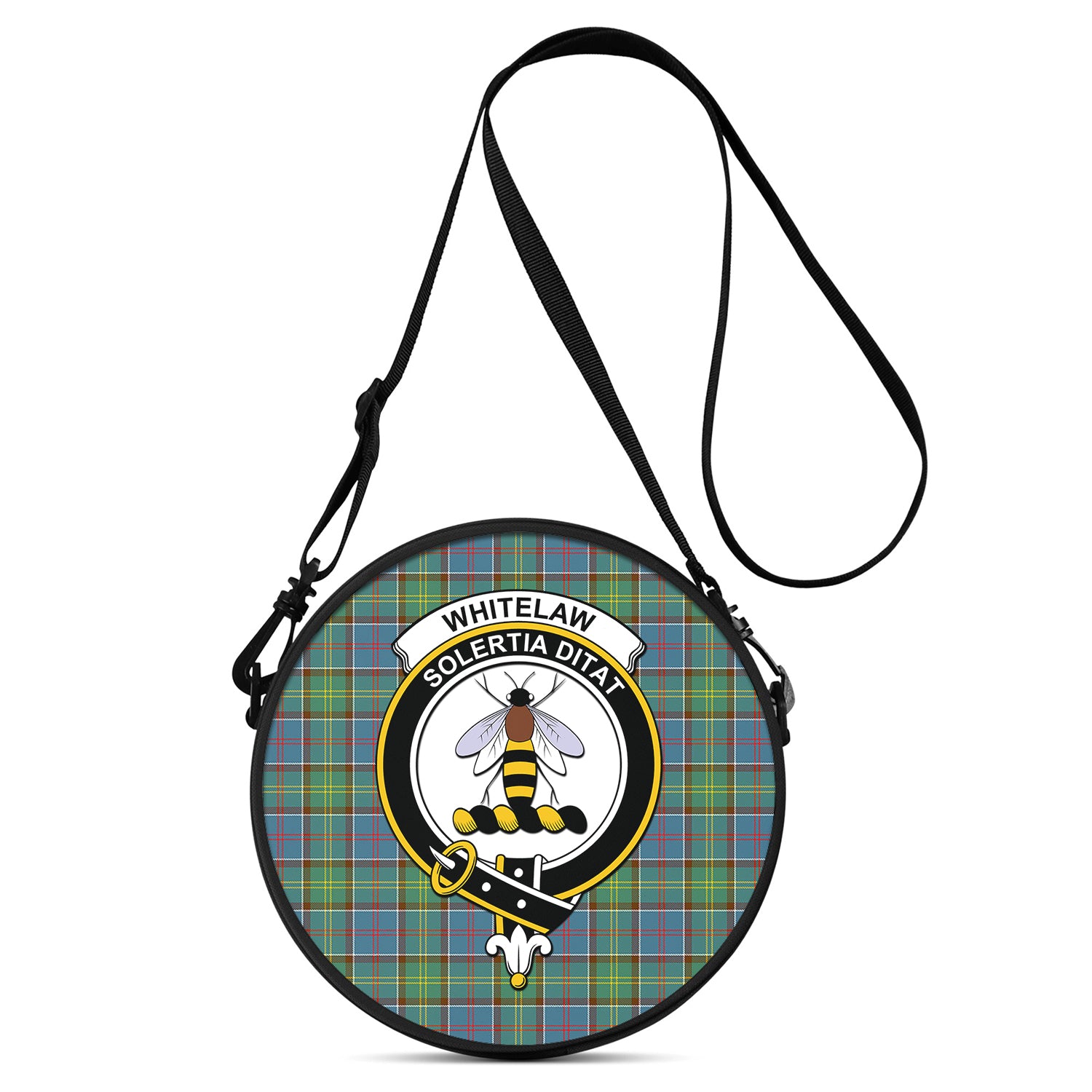 Whitelaw Tartan Round Satchel Bags with Family Crest One Size 9*9*2.7 inch - Tartan Vibes Clothing