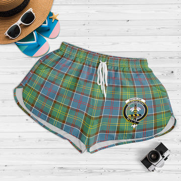 Whitelaw Tartan Womens Shorts with Family Crest