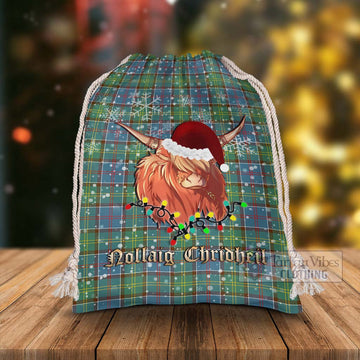 Whitelaw Tartan Christmas Santa's Bag with Twinkle Highland Cattle - Tartan Vibes Clothing