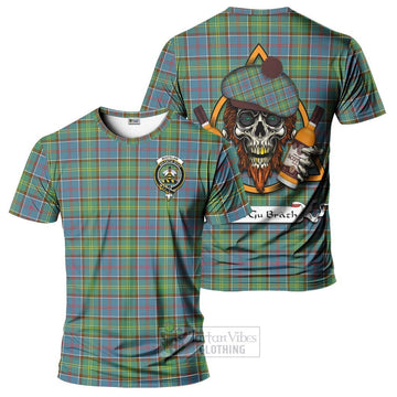 Whitelaw Tartan T-Shirt with Family Crest and Bearded Skull Holding Bottles of Whiskey Kid's Shirt - Tartan Vibes Clothing