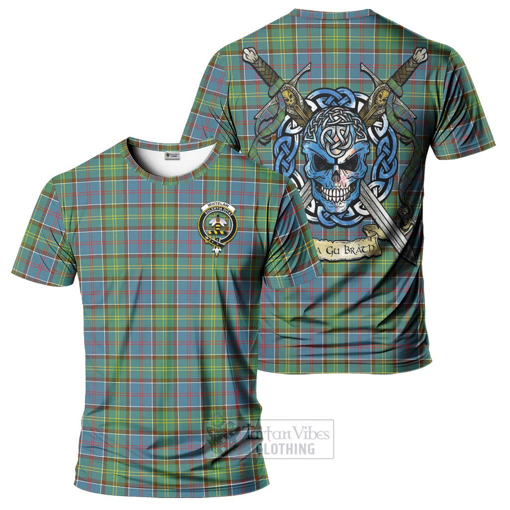 Whitelaw Tartan T-Shirt with Family Crest Celtic Skull Style Kid's Shirt - Tartan Vibes Clothing