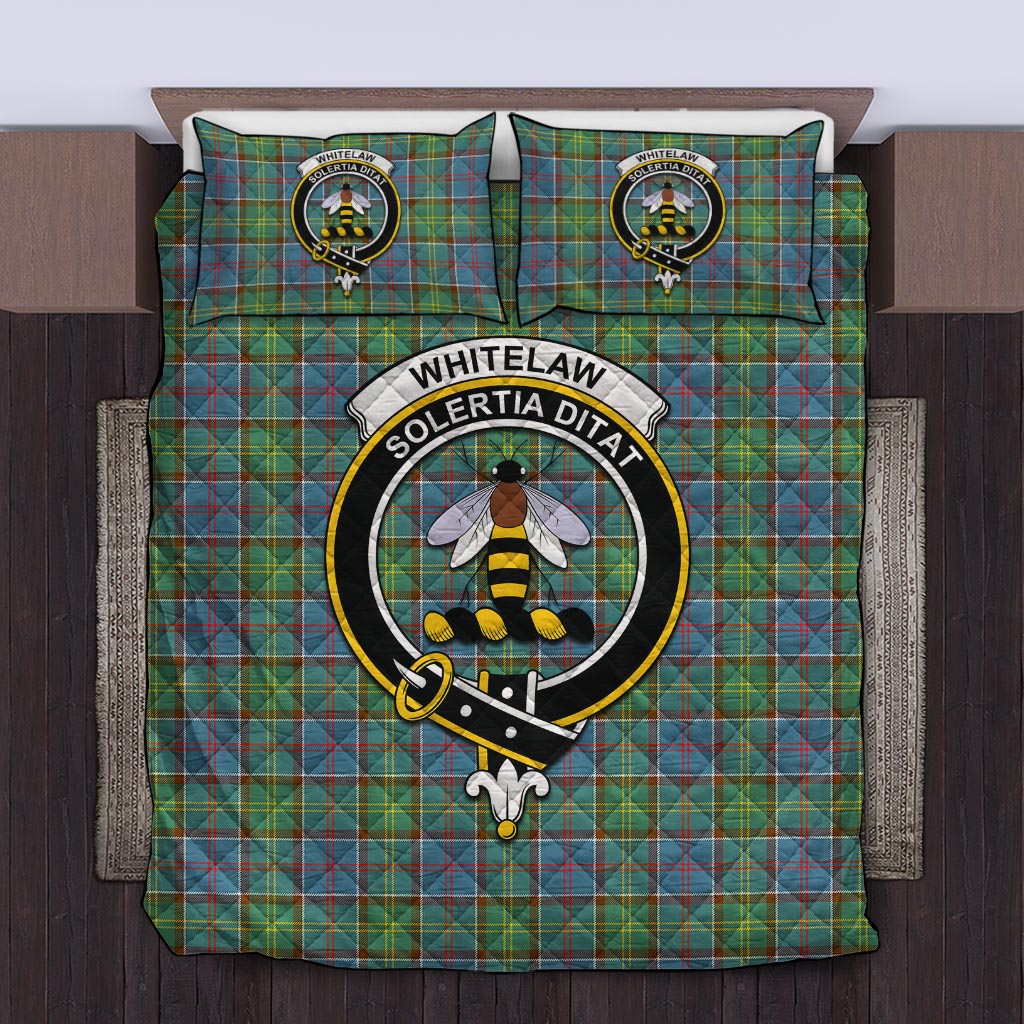 Whitelaw Tartan Quilt Bed Set with Family Crest King - Tartan Vibes Clothing