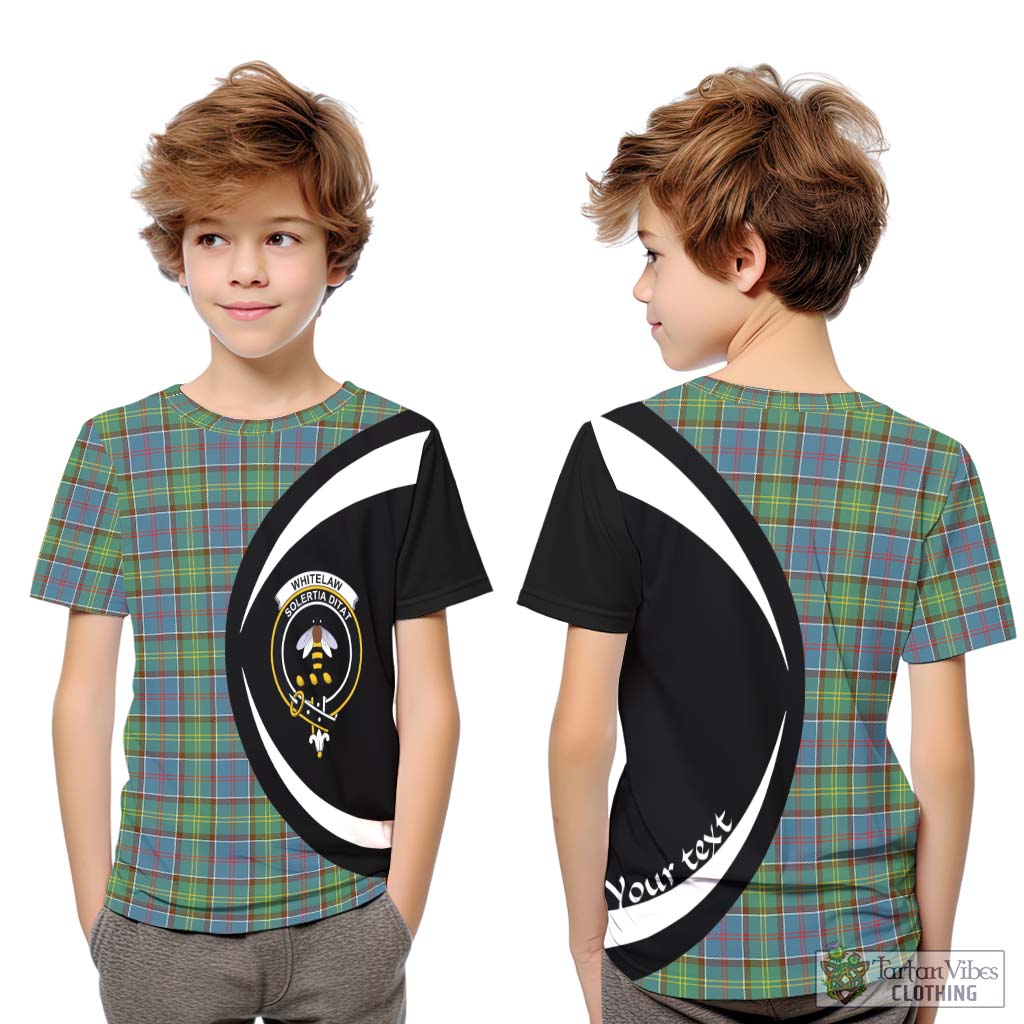 Whitelaw Tartan Kid T-Shirt with Family Crest Circle Style Youth XL Size14 - Tartan Vibes Clothing