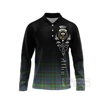 Whitelaw Tartan Long Sleeve Polo Shirt Featuring Alba Gu Brath Family Crest Celtic Inspired Unisex - Tartan Vibes Clothing