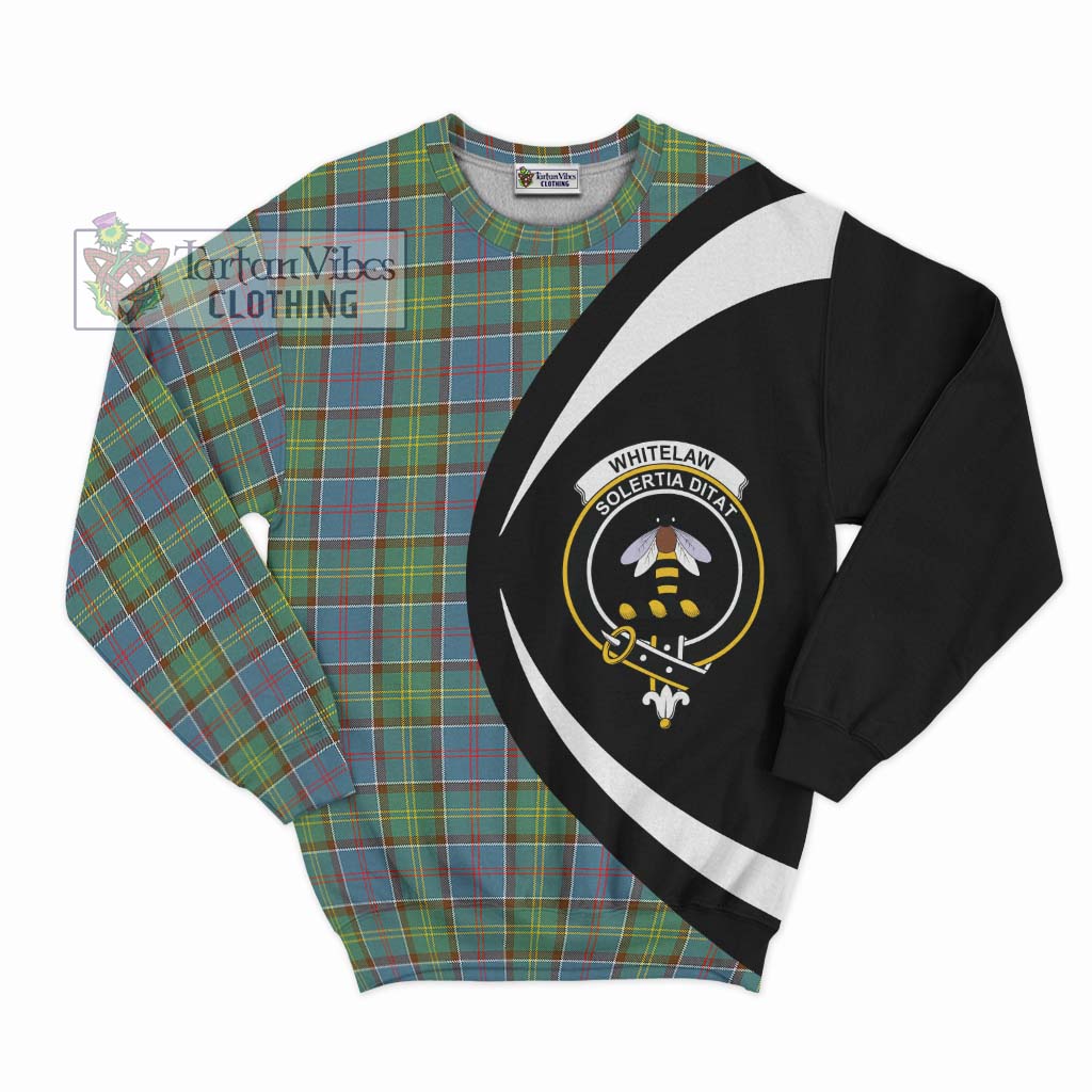 Whitelaw Tartan Sweatshirt with Family Crest Circle Style Unisex - Tartan Vibes Clothing