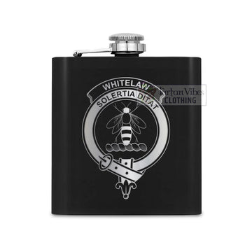 Whitelaw Crest Hip Flask Set 7oz Black Stainless Steel with A Gift Box One Size 7oz - 2D-tartanvibesclothing