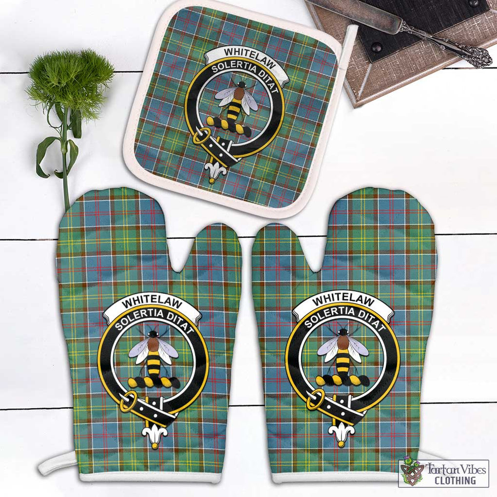 Whitelaw Tartan Combo Oven Mitt & Pot-Holder with Family Crest White - Tartan Vibes Clothing