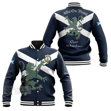 Whitelaw Tartan Lion Rampant Baseball Jacket Proudly Display Your Heritage with Alba Gu Brath and Clan Name Unisex - Tartan Vibes Clothing