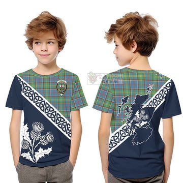 Whitelaw Tartan Kid T-Shirt Featuring Thistle and Scotland Map Youth XL Size14 - Tartan Vibes Clothing