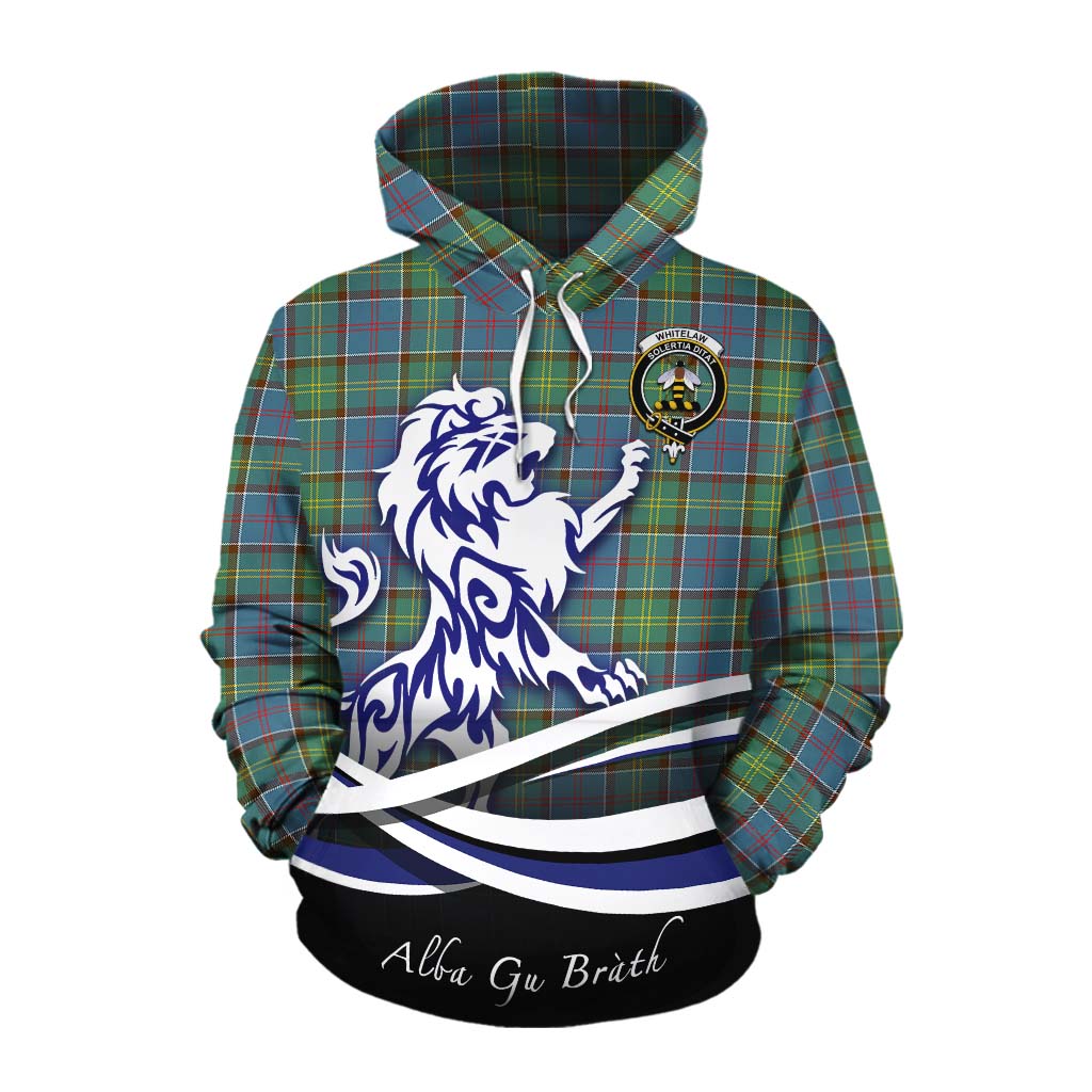 Whitelaw Tartan Cotton Hoodie with Alba Gu Brath Regal Lion Emblem Pullover Hoodie XS - Tartan Vibes Clothing