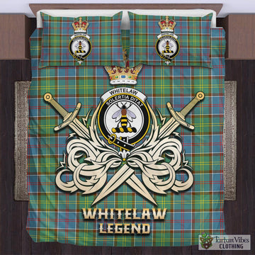 Whitelaw Tartan Bedding Set with Clan Crest and the Golden Sword of Courageous Legacy