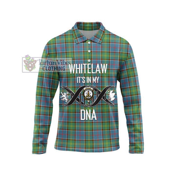 Whitelaw Tartan Long Sleeve Polo Shirt with Family Crest DNA In Me Style Unisex - Tartan Vibes Clothing
