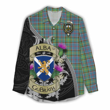 Whitelaw Tartan Family Crest Women's Casual Shirt Lion Rampant Royal Thistle Shield Celtic Inspired Female - Tartan Vibes Clothing