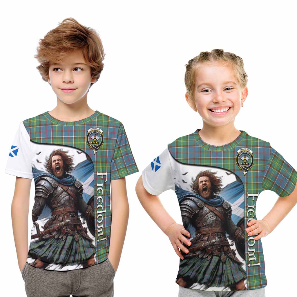 Tartan Vibes Clothing Whitelaw Crest Tartan Kid T-Shirt Inspired by the Freedom of Scottish Warrior