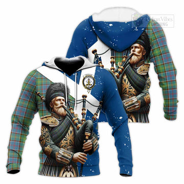 Whitelaw Tartan Knitted Hoodie with Family Crest Scottish Bagpiper Vibes Unisex Knitted Pullover Hoodie - Tartan Vibes Clothing