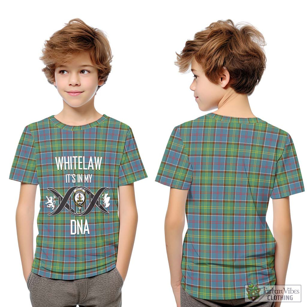 Whitelaw Tartan Kid T-Shirt with Family Crest DNA In Me Style Youth XL Size14 - Tartan Vibes Clothing