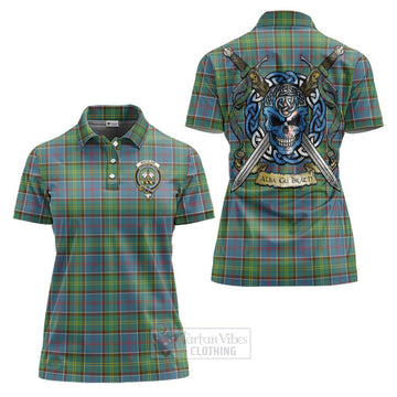 Whitelaw Tartan Women's Polo Shirt with Family Crest Celtic Skull Style Women - Tartan Vibes Clothing