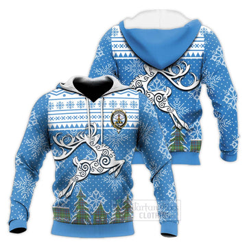 Whitelaw Clan Christmas Knitted Hoodie Celtic Reindeer Style Unisex Knitted Pullover Hoodie - Tartan Vibes Clothing