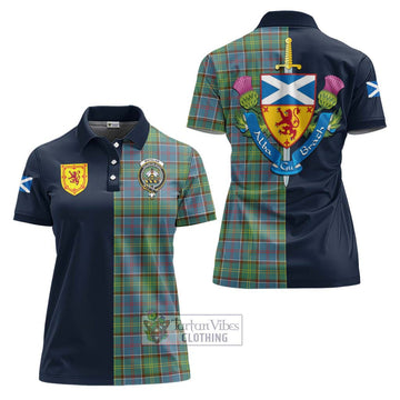 Whitelaw Tartan Women's Polo Shirt Alba with Scottish Lion Royal Arm Half Style Women - Tartan Vibes Clothing