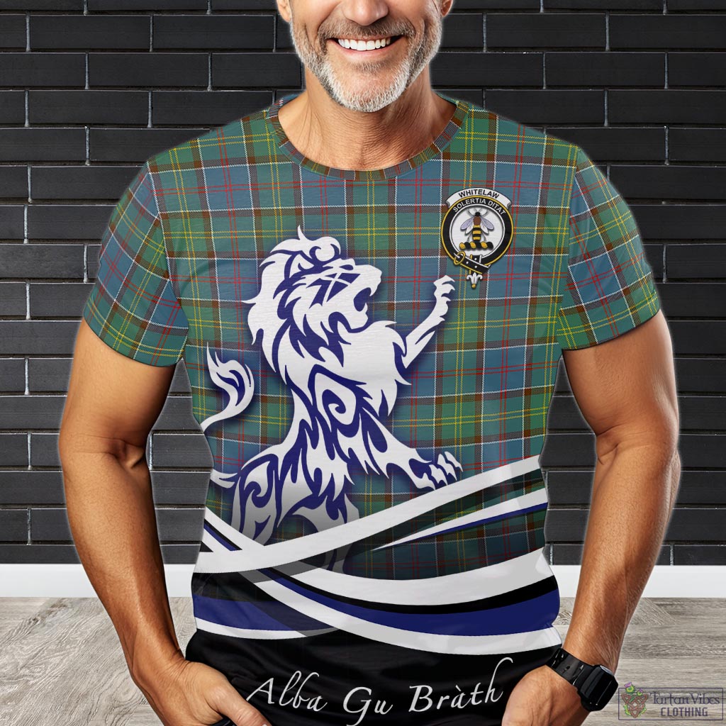 Whitelaw Tartan T-Shirt with Alba Gu Brath Regal Lion Emblem Kid's Shirt - Tartan Vibes Clothing