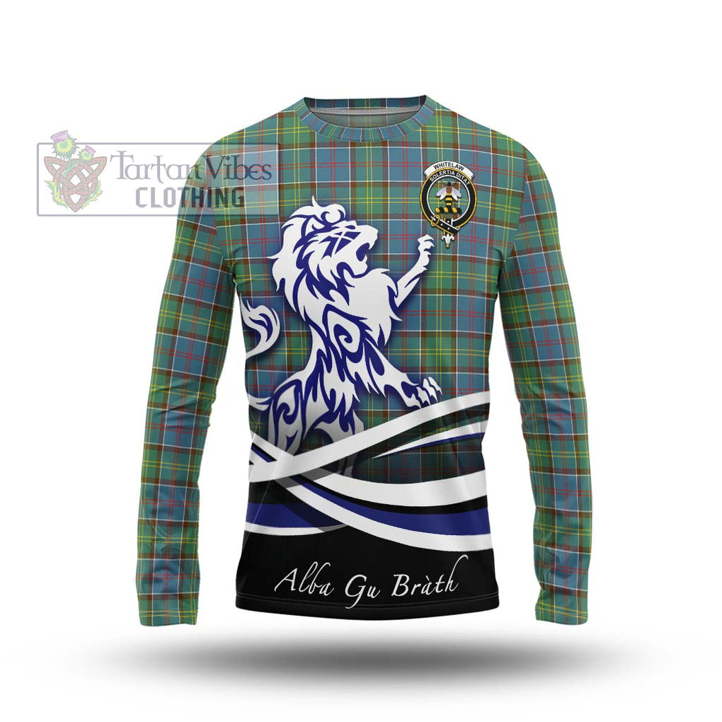 Whitelaw Tartan Long Sleeve T-Shirt with Alba Gu Brath Regal Lion Emblem Unisex - Tartan Vibes Clothing