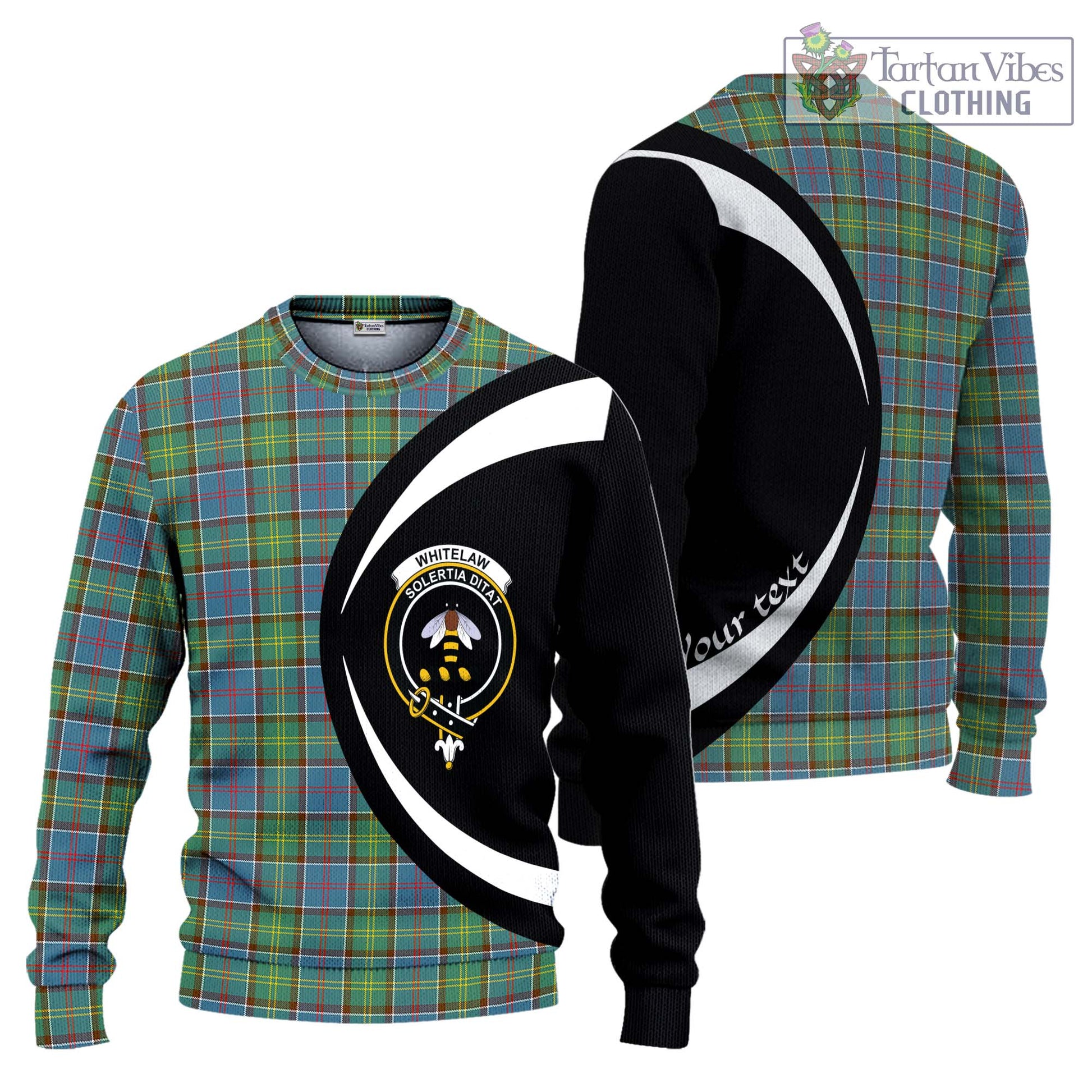 Whitelaw Tartan Ugly Sweater with Family Crest Circle Style Unisex - Tartan Vibes Clothing