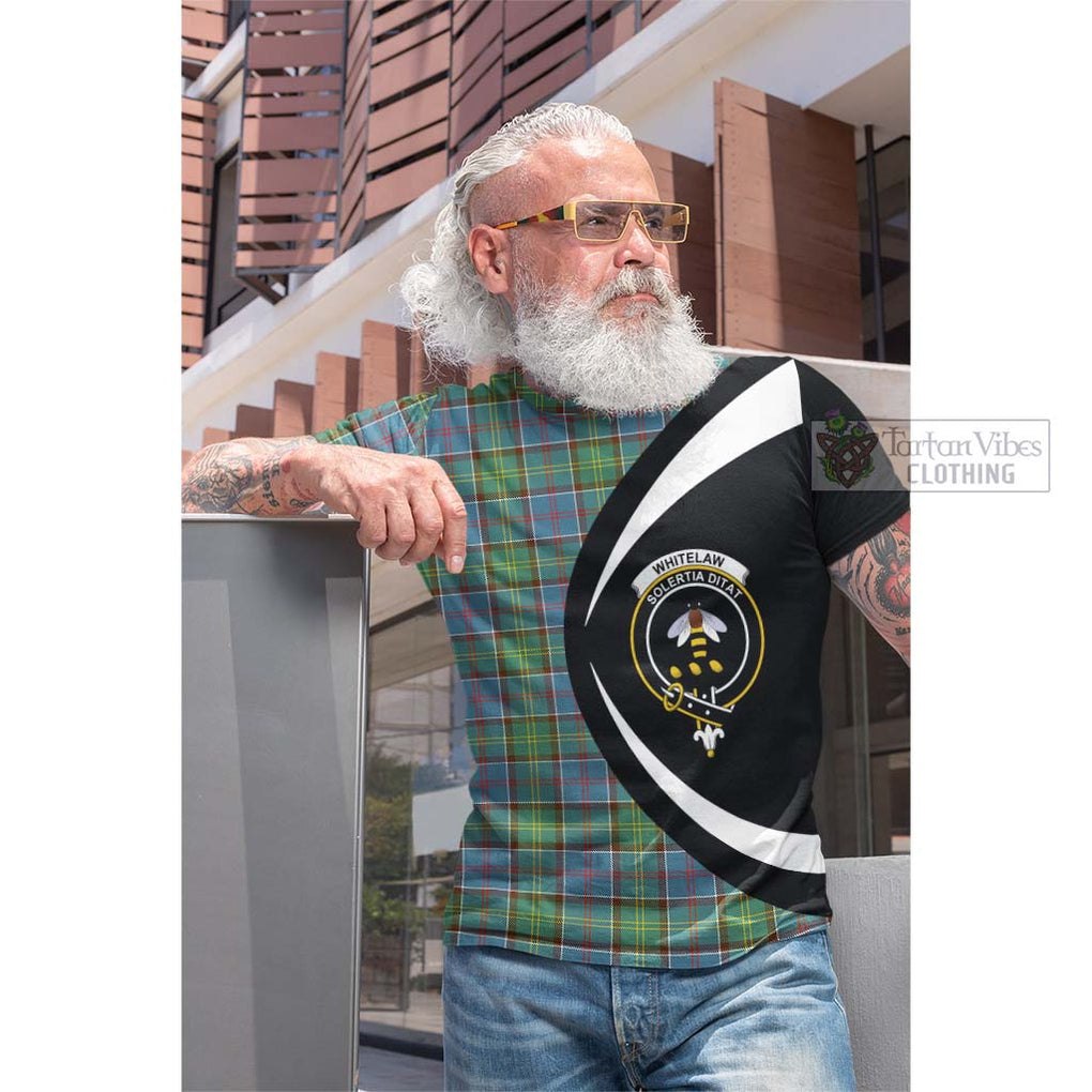 Whitelaw Tartan Cotton T-shirt with Family Crest Circle Style Men's Shirt - Tartan Vibes Clothing