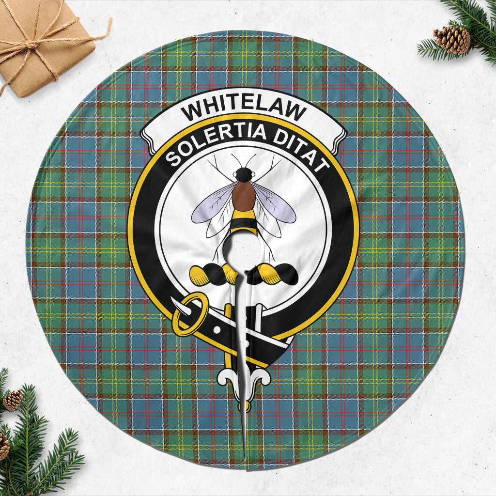 Whitelaw Tartan Christmas Tree Skirt with Family Crest 47*47 inch - Tartan Vibes Clothing