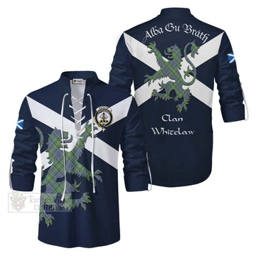 Whitelaw Tartan Lion Rampant Ghillie Kilt Shirt Proudly Display Your Heritage with Alba Gu Brath and Clan Name Men - Tartan Vibes Clothing