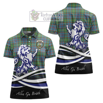 Whitelaw Tartan Women's Polo Shirt with Alba Gu Brath Regal Lion Emblem Women - Tartan Vibes Clothing