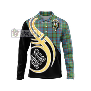 Whitelaw Tartan Long Sleeve Polo Shirt with Family Crest and Celtic Symbol Style Unisex - Tartan Vibes Clothing