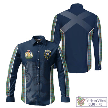 Whitelaw Tartan Long Sleeve Button Up Shirt with Family Crest and Lion Rampant Vibes Sport Style Men's Shirt - Tartan Vibes Clothing