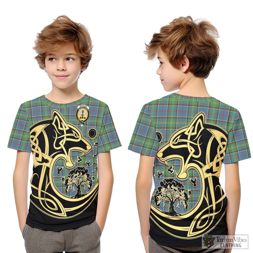 Whitelaw Tartan Kid T-Shirt with Family Crest Celtic Wolf Style Youth XL Size14 - Tartan Vibes Clothing